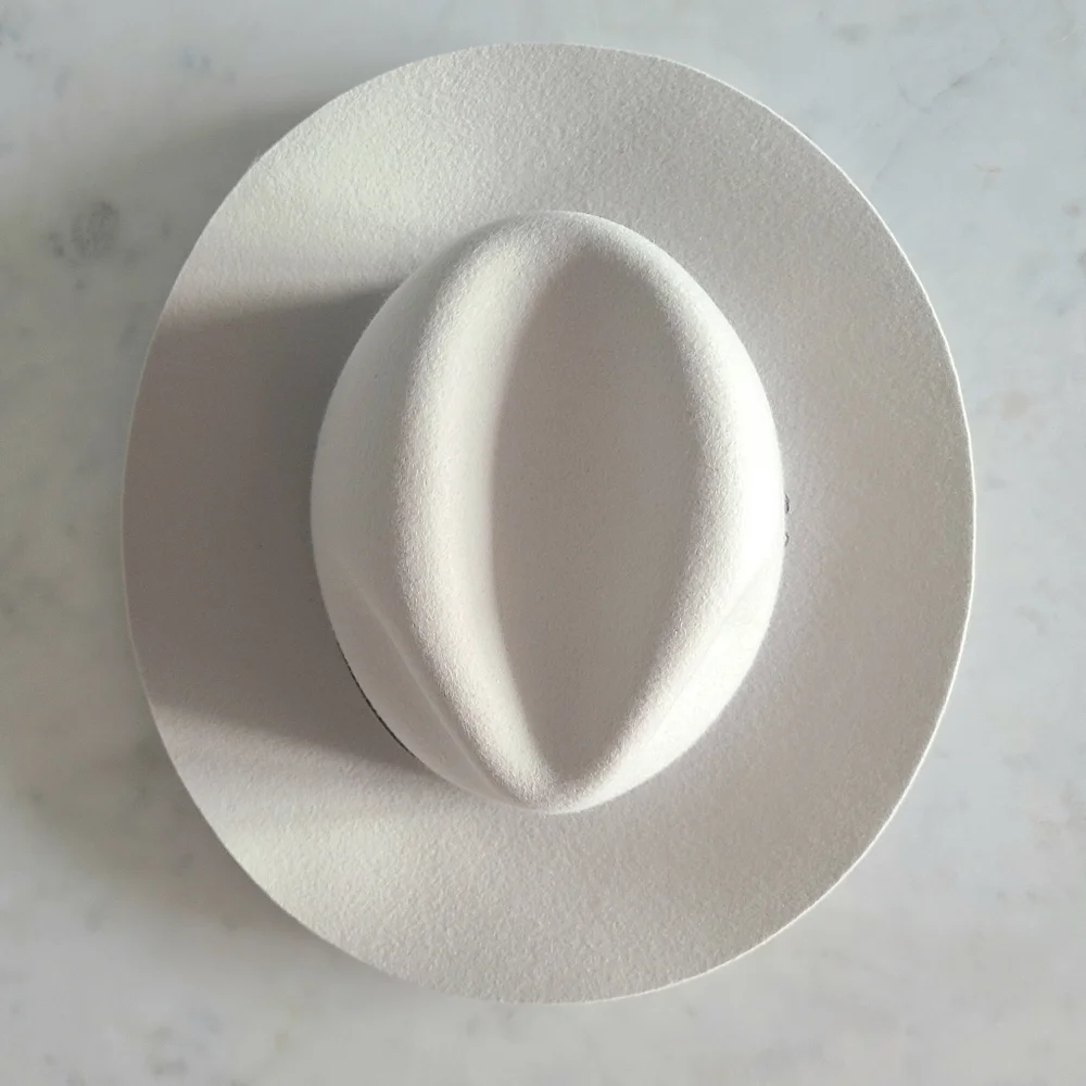 rag & bone Finley Wool Fedora, Size Small, Parchment, NWT